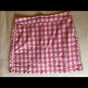 Lilly Pulitzer Pink and White Gingham Golf Skort